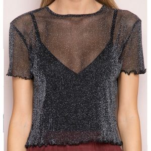 Brandy Melville Sheer Sparkle Top